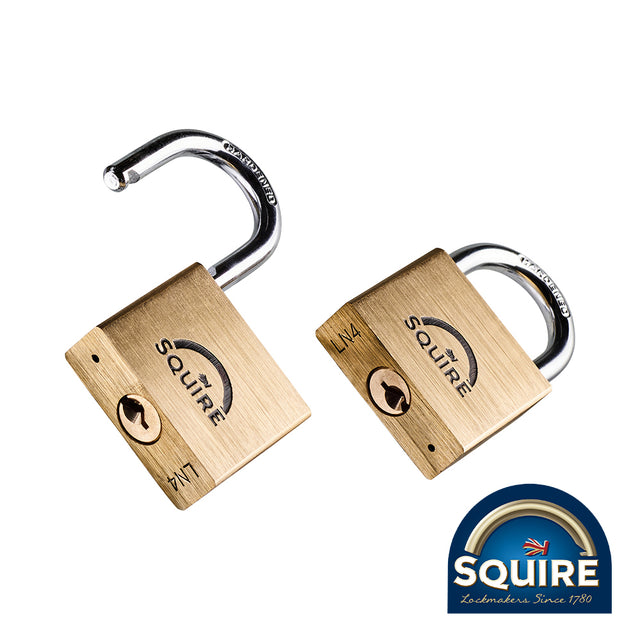 This is an image showing TIMCO Premium Brass Lion Padlock - Keyed Alike - LN4T - 40mm - 2 Pieces Blister Pack available from T.H Wiggans Ironmongery in Kendal, quick delivery at discounted prices.