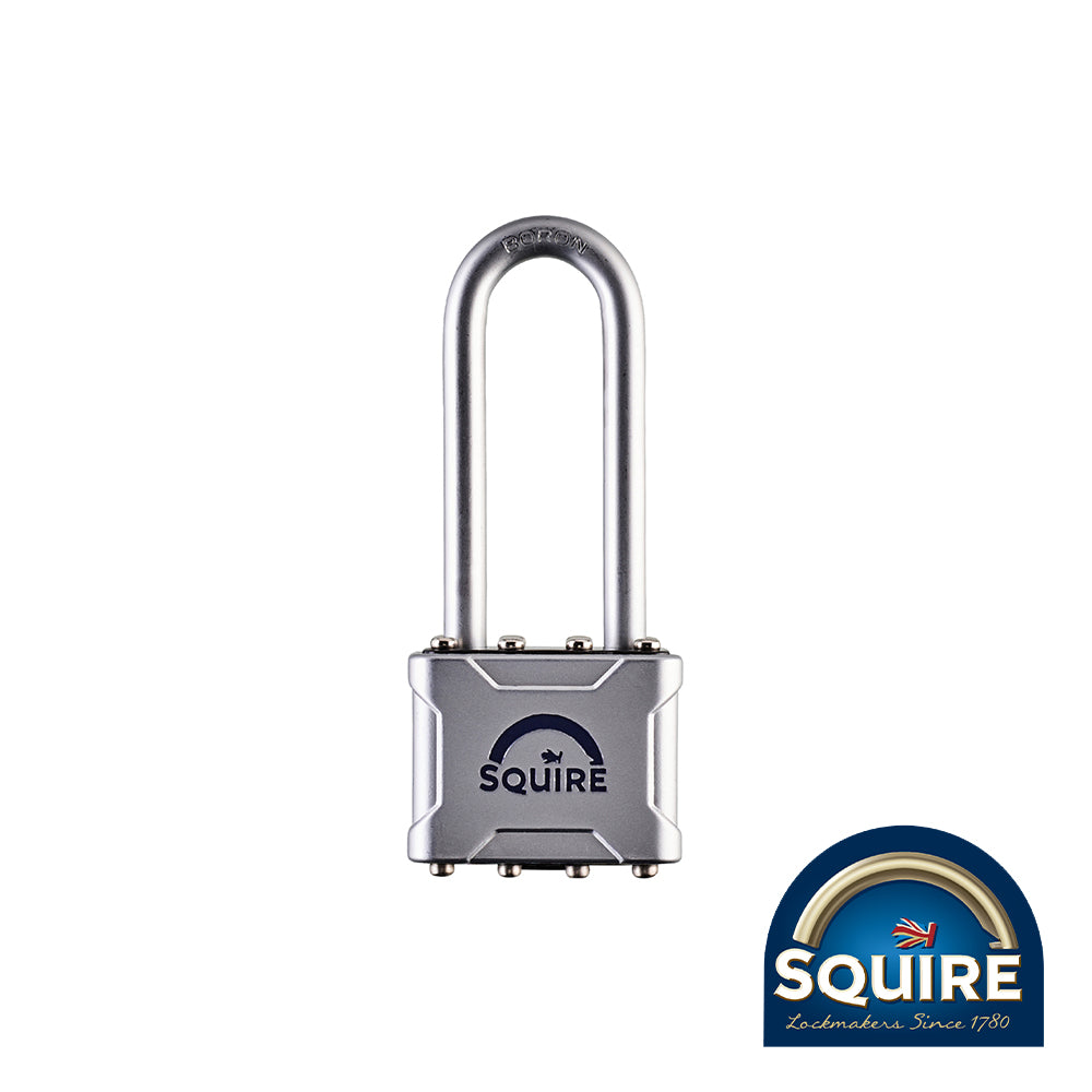 This is an image showing TIMCO Vulcan Padlock - 2.5" Long Shackle - VULCAN P4 40/2.5 - 40mm - 1 Each Blister Pack available from T.H Wiggans Ironmongery in Kendal, quick delivery at discounted prices.