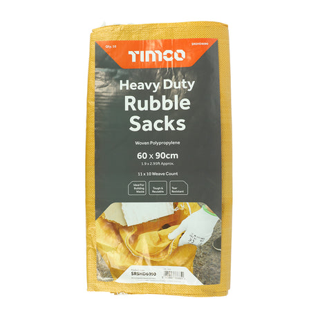 This is an image showing TIMCO Rubble Sacks - Heavy Duty - 60 x 90cm - 10 Pieces Bag available from T.H Wiggans Ironmongery in Kendal, quick delivery at discounted prices.