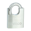 This is an image showing TIMCO Stainless Steel Padlock - 50mm - 1 Each Blister Pack available from T.H Wiggans Ironmongery in Kendal, quick delivery at discounted prices.