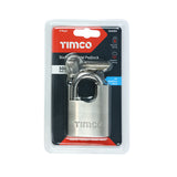 This is an image showing TIMCO Stainless Steel Padlock - 50mm - 1 Each Blister Pack available from T.H Wiggans Ironmongery in Kendal, quick delivery at discounted prices.