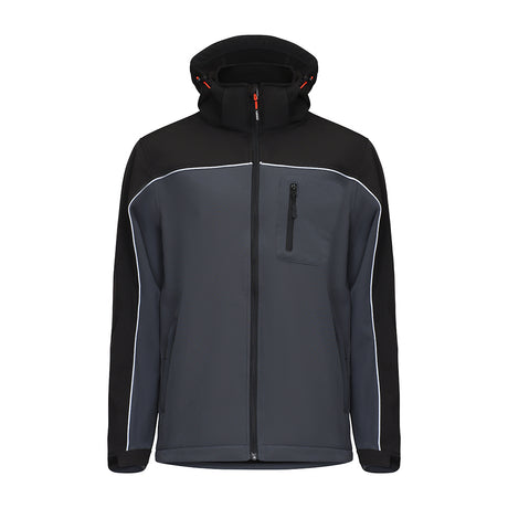 This is an image showing TIMCO Soft Shell Jacket - Grey/Black - X Large - 1 Each Bag available from T.H Wiggans Ironmongery in Kendal, quick delivery at discounted prices.