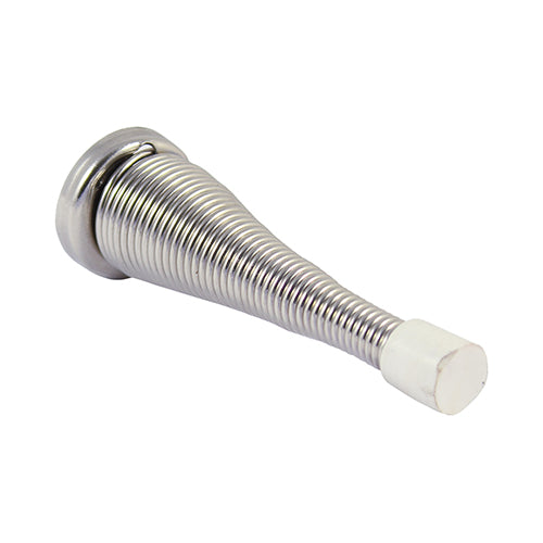 This is an image showing TIMCO Spring Door Stops - Nickel - 78 x 24 - 2 Pieces TIMpac available from T.H Wiggans Ironmongery in Kendal, quick delivery at discounted prices.