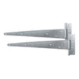 This is an image showing TIMCO Pair of Strong Tee Hinges - Hot Dipped Galvanised - 12" - 1 Each Plain Bag available from T.H Wiggans Ironmongery in Kendal, quick delivery at discounted prices.