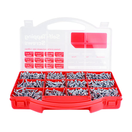 This is an image showing TIMCO Metal Tapping Screws - Mixed Tray - PZ - Self-Tapping - Zinc - 1,305pcs - 1305 Pieces Tray available from T.H Wiggans Ironmongery in Kendal, quick delivery at discounted prices.