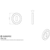 This image is a line drwaing of a Eurospec - Steelworx SWL Escutcheon - Bright/Satin Stainless Steel available to order from Trade Door Handles in Kendal