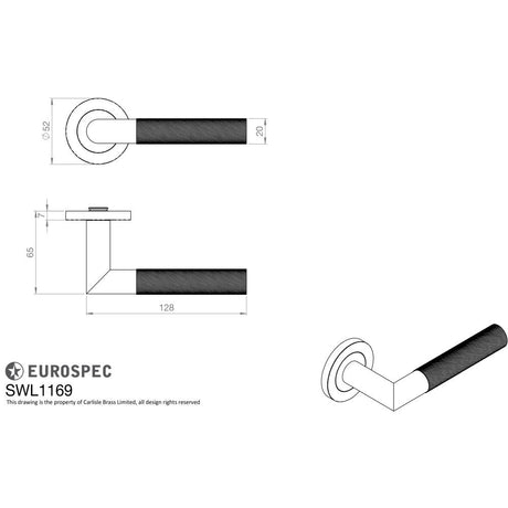 This image is a line drwaing of a Eurospec - Steelworx Crown Knurled Lever - Satin PVD available to order from Trade Door Handles in Kendal