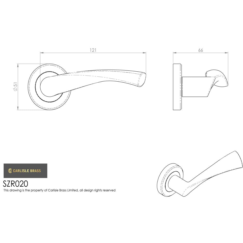 This image is a line drwaing of a Serozzetta - Venti Lever on Rose - Satin Nickel available to order from Trade Door Handles in Kendal