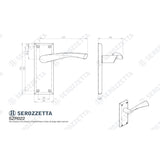 This image is a line drwaing of a Carlisle Brass - Serozzetta Venti Lever on Latch Backplate - Matt Black available to order from Trade Door Handles in Kendal