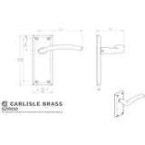 This image is a line drwaing of a Serozzetta - Trenta Lever on Latch Backplate - Satin Nickel available to order from Trade Door Handles in Kendal