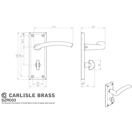 This image is a line drwaing of a Serozzetta - Serozzetta Trenta Lever on Bathroom Backplate available to order from Trade Door Handles in Kendal