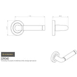 This image is a line drwaing of a Serozzetta - Quaranta Lever on Rose - Polished Nickel/Satin Nickel available to order from Trade Door Handles in Kendal