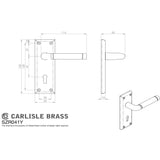 This image is a line drwaing of a Serozzetta - Quaranta Lever on Euro Lock Backplate - Polished Nickel/Satin Nicke available to order from Trade Door Handles in Kendal