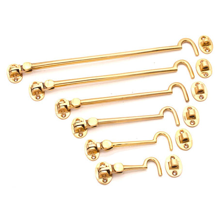 This is an image of Spira Brass - Silent Cabin Hook 3" - 75mm Polished Brass available to order from T.H Wiggans Architectural Ironmongery in Kendal, quick delivery and discounted prices.