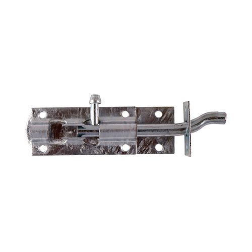 This is an image showing TIMCO Necked Tower Bolt - Hot Dipped Galvanised - 8" - 1 Each TIMpac available from T.H Wiggans Ironmongery in Kendal, quick delivery at discounted prices.