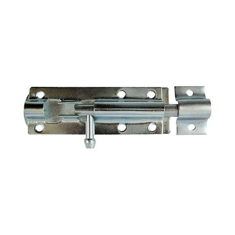 This is an image showing TIMCO Straight Tower Bolt - Zinc - 6" - 1 Each TIMpac available from T.H Wiggans Ironmongery in Kendal, quick delivery at discounted prices.