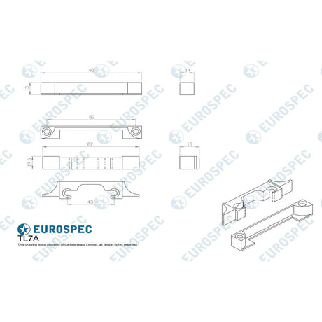This image is a line drwaing of a Carlisle Brass - Rebate Set - Electro Brassed available to order from T.H Wiggans Architectural Ironmongery in Kendal