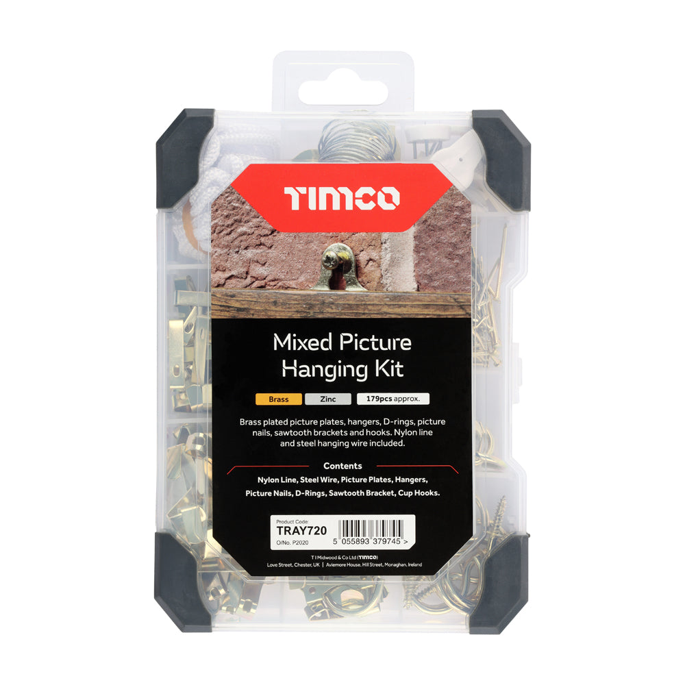 This is an image showing TIMCO Mixed Tray - Picture Hanging Kit - 179pcs - 179 Pieces Tray available from T.H Wiggans Ironmongery in Kendal, quick delivery at discounted prices.