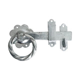 This is an image showing TIMCO Ring Gate Latch - Twisted - Hot Dipped Galvanised - 6" - 1 Each TIMbag available from T.H Wiggans Ironmongery in Kendal, quick delivery at discounted prices.