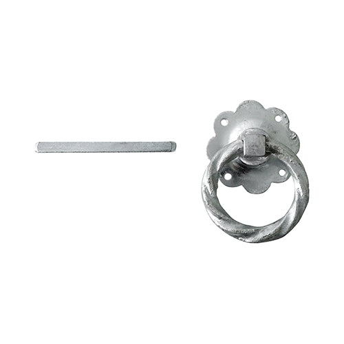 This is an image showing TIMCO Ring Gate Latch - Twisted - Hot Dipped Galvanised - 6" - 1 Each TIMbag available from T.H Wiggans Ironmongery in Kendal, quick delivery at discounted prices.
