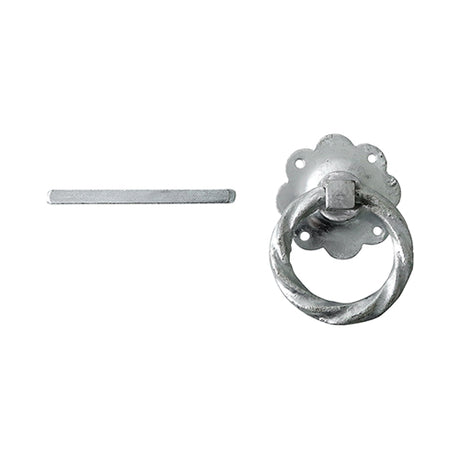 This is an image showing TIMCO Ring Gate Latch - Twisted - Hot Dipped Galvanised - 6" - 1 Each TIMbag available from T.H Wiggans Ironmongery in Kendal, quick delivery at discounted prices.