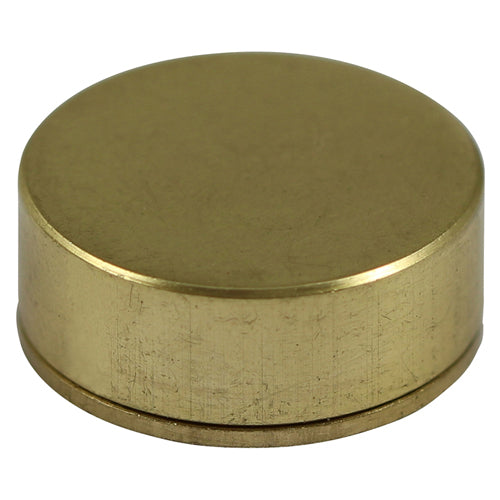 This is an image showing TIMCO Threaded Screw Caps - Solid Brass - Satin - 14mm - 4 Pieces TIMpac available from T.H Wiggans Ironmongery in Kendal, quick delivery at discounted prices.