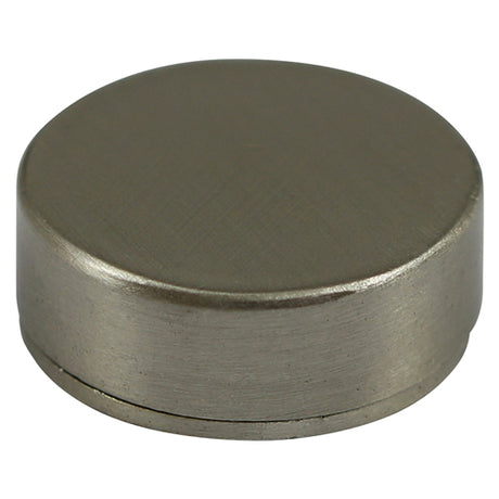 This is an image showing TIMCO Threaded Screw Caps - Solid Brass - Satin Nickel - 18mm - 4 Pieces TIMpac available from T.H Wiggans Ironmongery in Kendal, quick delivery at discounted prices.