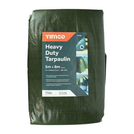 This is an image showing TIMCO Tarpaulin - Heavy Duty - 5 x 8m - 1 Each Bag available from T.H Wiggans Ironmongery in Kendal, quick delivery at discounted prices.