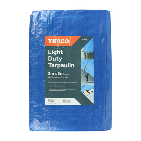 This is an image showing TIMCO Tarpaulin - Light Duty - 2 x 3m - 1 Each Bag available from T.H Wiggans Ironmongery in Kendal, quick delivery at discounted prices.