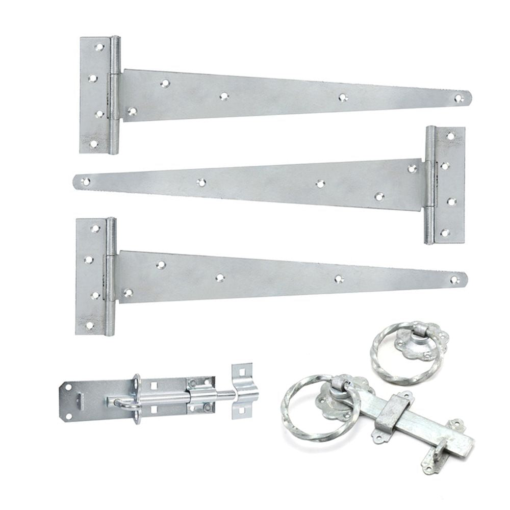 This is an image of Spira Brass - 14" 350mm Twist Ring Gate Ironmongery Kit Zinc available to order from T.H Wiggans Architectural Ironmongery in Kendal, quick delivery and discounted prices.