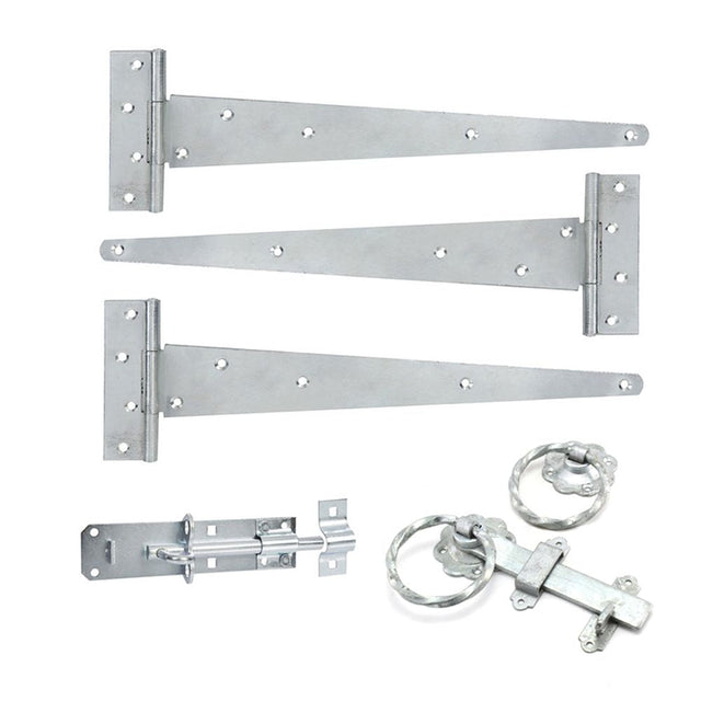 This is an image of Spira Brass - 12" 300mm Twist Ring Gate Ironmongery Kit Zinc available to order from T.H Wiggans Architectural Ironmongery in Kendal, quick delivery and discounted prices.