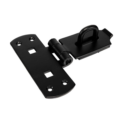 This is an image showing TIMCO Vertical Pattern Bolt On Hasp & Staple - Heavy Duty - Black - 6" - 1 Each Plain Bag available from T.H Wiggans Ironmongery in Kendal, quick delivery at discounted prices.