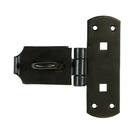 This is an image showing TIMCO Vertical Pattern Bolt On Hasp & Staple - Heavy Duty - Black - 6" - 1 Each TIMbag available from T.H Wiggans Ironmongery in Kendal, quick delivery at discounted prices.