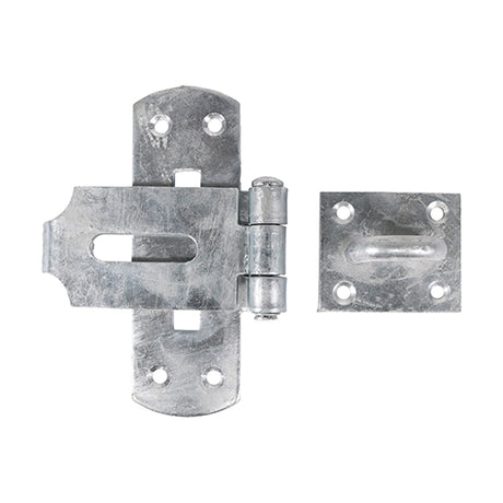 This is an image showing TIMCO Vertical Pattern Bolt On Hasp & Staple - Heavy Duty - Hot Dipped Galvanised - 6" - 1 Each Plain Bag available from T.H Wiggans Ironmongery in Kendal, quick delivery at discounted prices.