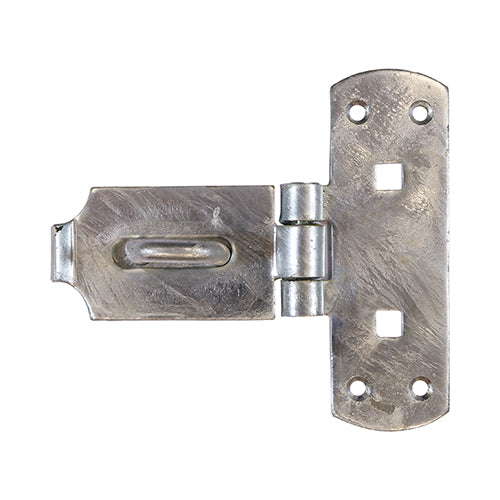 This is an image showing TIMCO Vertical Pattern Bolt On Hasp & Staple - Heavy Duty - Hot Dipped Galvanised - 6" - 1 Each TIMbag available from T.H Wiggans Ironmongery in Kendal, quick delivery at discounted prices.