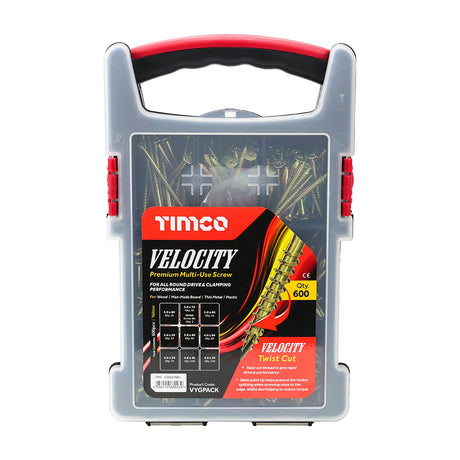 This is an image showing TIMCO Velocity Premium Multi-Use Screws - Grab Pack - PZ - Double Countersunk - Yellow - 600pcs - 600 Pieces Tray available from T.H Wiggans Ironmongery in Kendal, quick delivery at discounted prices.