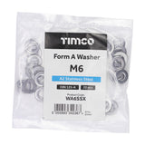 This is an image showing TIMCO Form A Washers - A2 Stainless Steel - M6 - 20 Pieces Bag available from T.H Wiggans Ironmongery in Kendal, quick delivery at discounted prices.