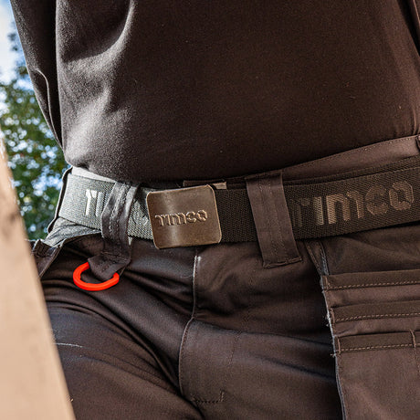 This is an image showing TIMCO Work Belt - Black - 28-48" / L-XL - 1 Each Bag available from T.H Wiggans Ironmongery in Kendal, quick delivery at discounted prices.