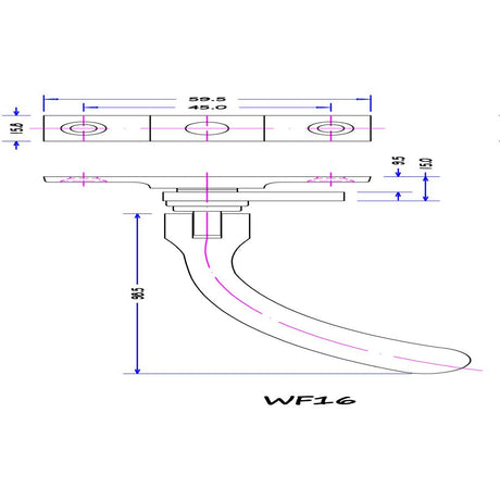 This image is a line drwaing of a Carlisle Brass - Bulb End Casement Fastener - Polished Chrome available to order from T.H Wiggans Architectural Ironmongery in Kendal in Kendal