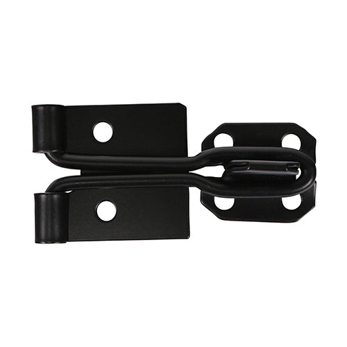 This is an image showing TIMCO Wire Pattern Hasp & Staple - Black - 4" - 1 Each Plain Bag available from T.H Wiggans Ironmongery in Kendal, quick delivery at discounted prices.