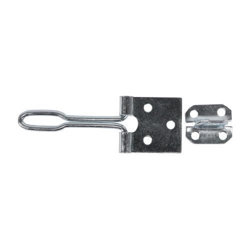 This is an image showing TIMCO Wire Pattern Hasp & Staple - Zinc - 4" - 1 Each Plain Bag available from T.H Wiggans Ironmongery in Kendal, quick delivery at discounted prices.