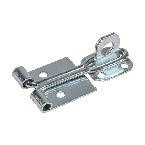 This is an image showing TIMCO Wire Pattern Hasp & Staple - Zinc - 4" - 1 Each Plain Bag available from T.H Wiggans Ironmongery in Kendal, quick delivery at discounted prices.