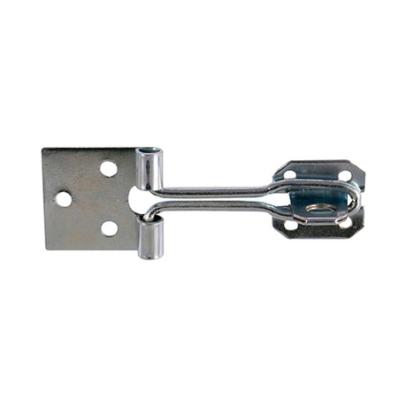 This is an image showing TIMCO Wire Pattern Hasp & Staple - Zinc - 4" - 1 Each TIMpac available from T.H Wiggans Ironmongery in Kendal, quick delivery at discounted prices.