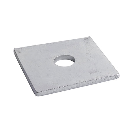 This is an image showing TIMCO Square Plate Washers - Hot Dipped Galvanised - M12 x 50 x 50 x 3 - 100 Pieces Box available from T.H Wiggans Ironmongery in Kendal, quick delivery at discounted prices.