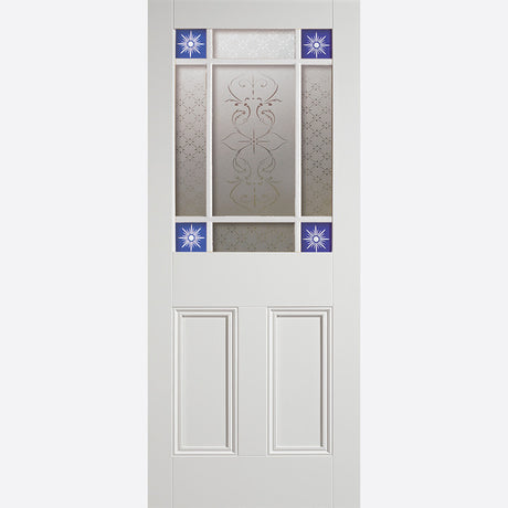 This is an image showing LPD - Downham Unglazed 9 Light Internal Primed White Doors 813 x 2032 available from T.H Wiggans Ironmongery in Kendal, quick delivery at discounted prices.