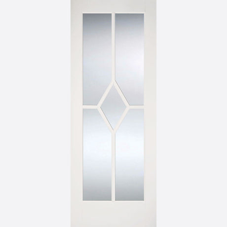 This is an image showing LPD - Reims Glazed Primed White Doors 838 x 1981 available from T.H Wiggans Ironmongery in Kendal, quick delivery at discounted prices.