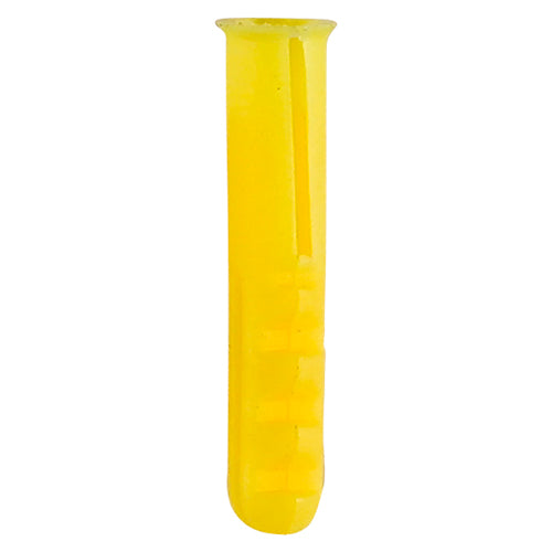 This is an image showing TIMCO Plastic Plugs - Yellow - 25mm - 50 Pieces TIMpac available from T.H Wiggans Ironmongery in Kendal, quick delivery at discounted prices.