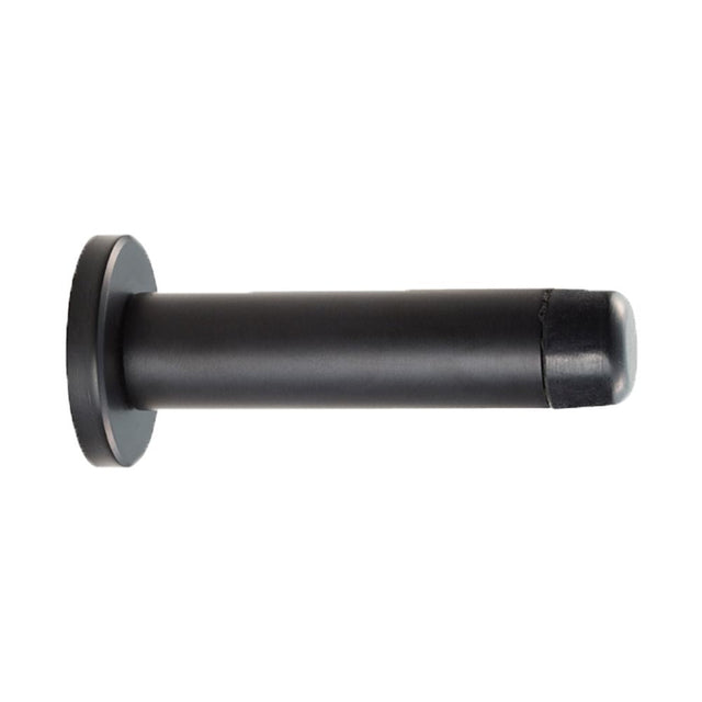 This is an image of Carlisle Brass - Cylinder Pattern Door Stop - with Rose - Matt Black available to order from T.H Wiggans Architectural Ironmongery in Kendal, quick delivery and discounted prices.