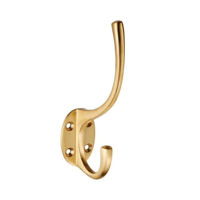 This is an image of a Carlisle Brass - Hat and Coat Hook - Satin Brass that is availble to order from T.H Wiggans Architectural Ironmongery in Kendal in Kendal.
