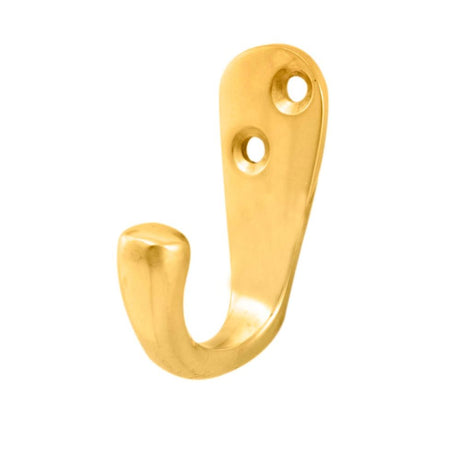 This is an image of a Carlisle Brass - Victorian Robe Hook - Polished Brass that is availble to order from T.H Wiggans Architectural Ironmongery in Kendal in Kendal.